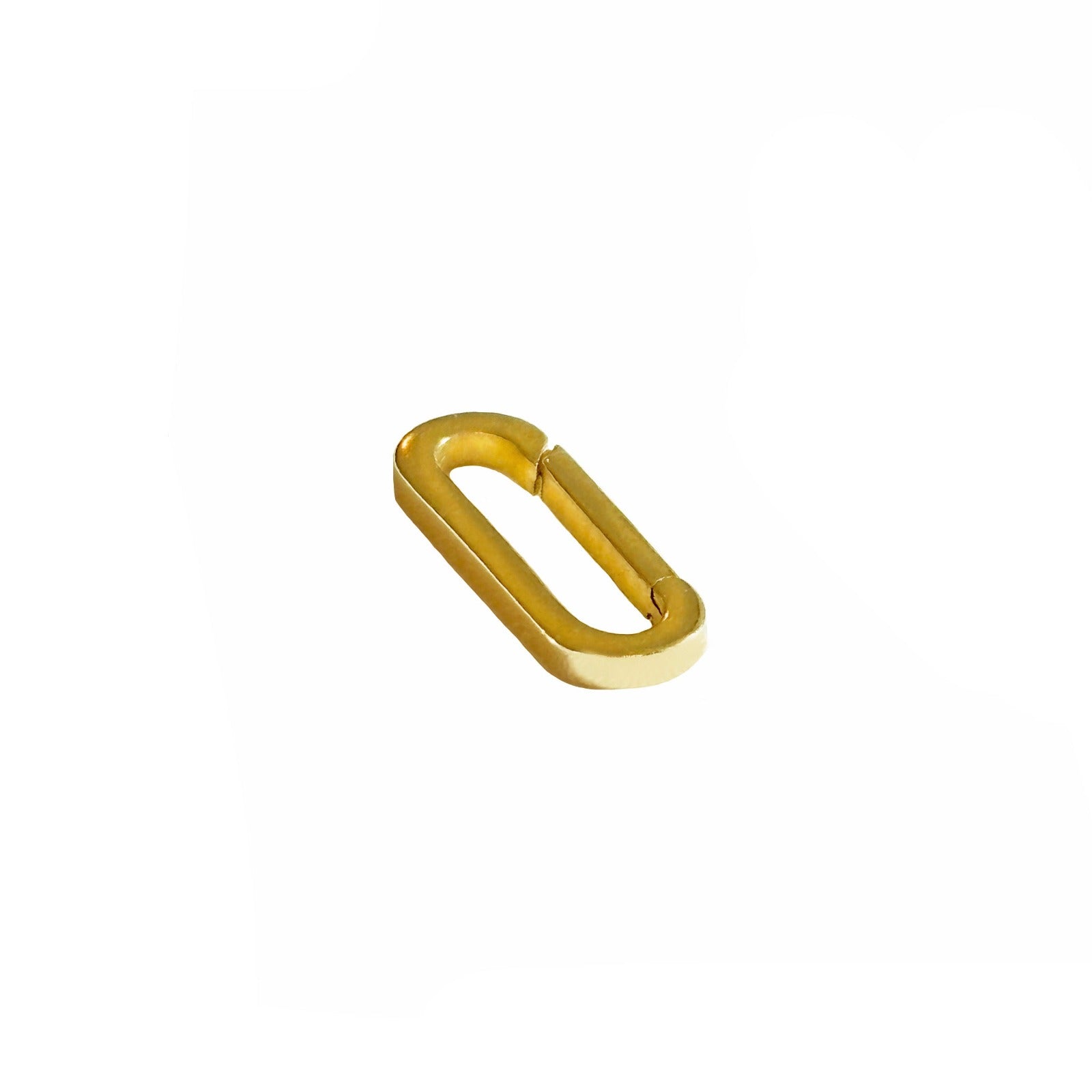 14k yellow gold oval locking charm.