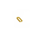 A 14K yellow gold oval charm lock on a white background.