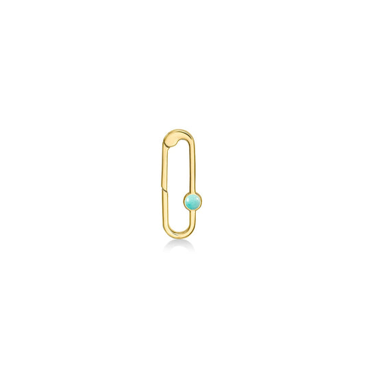 Paperclip charm lock with Amazonite