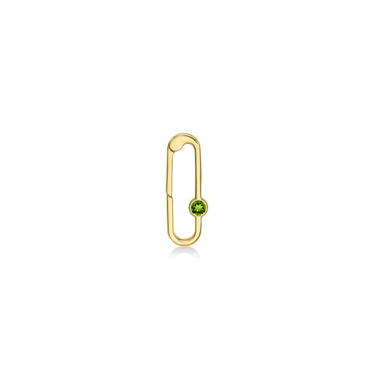 Paperclip charm lock with peridot