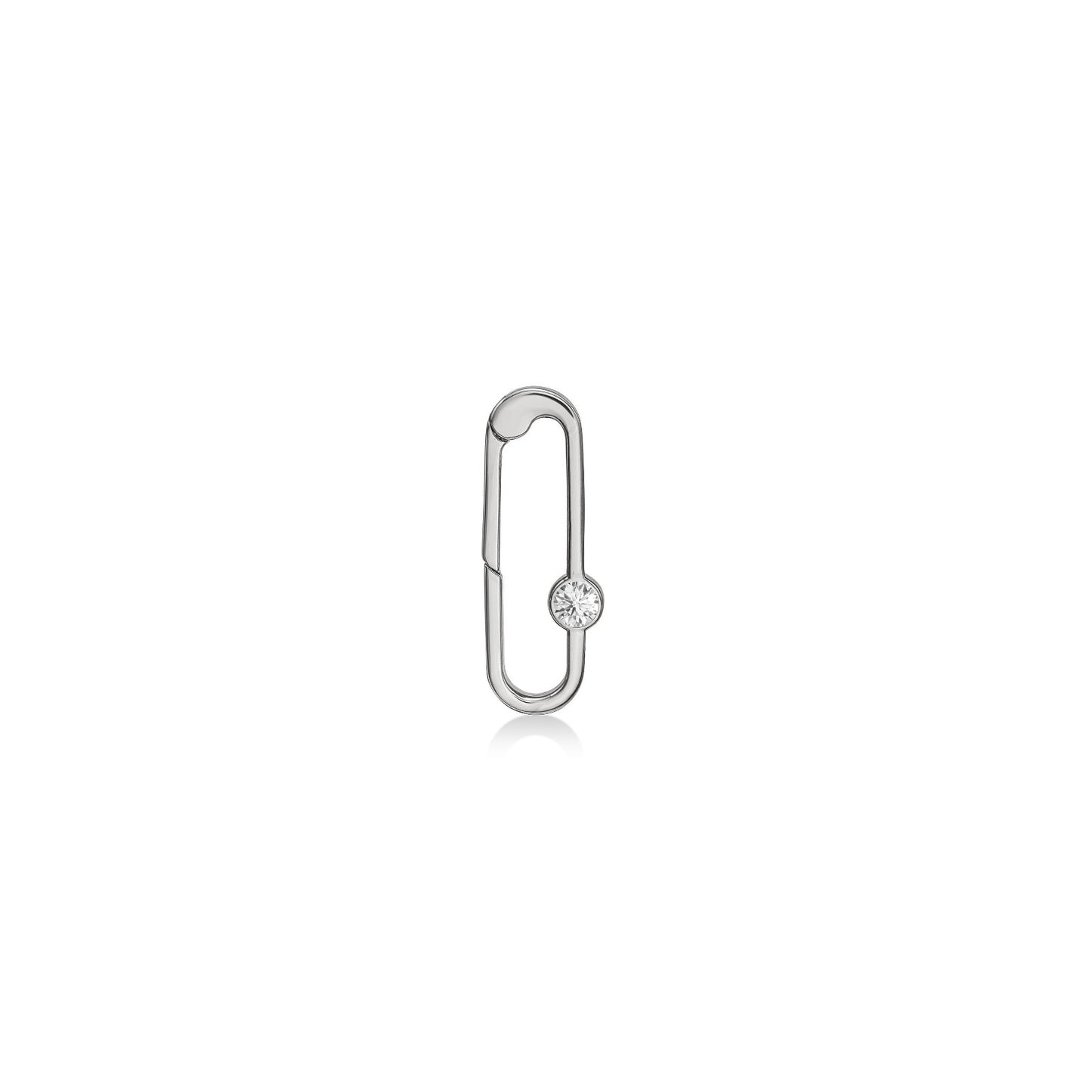 Paperclip Charm Lock With Diamond