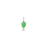 AMANDA PEARL chrysoprase drop charm with recycled sterling silver ripple bale on a white background.