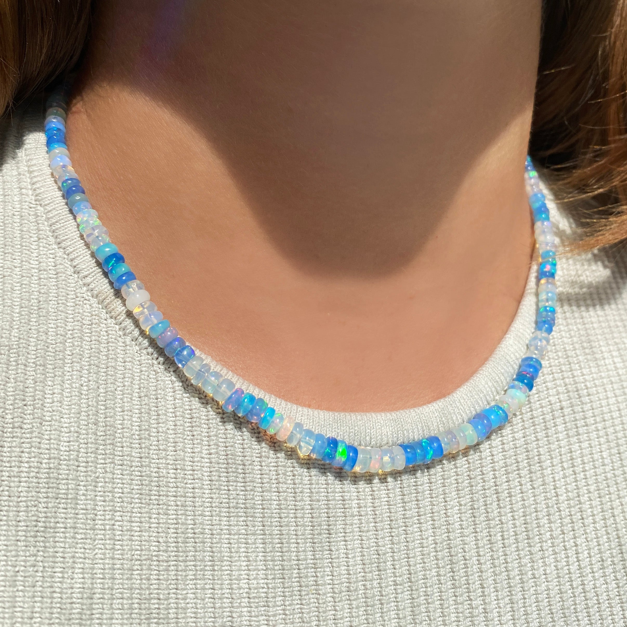 Blue Opal Necklace, 16.5 Inches Long – Kathy Bankston