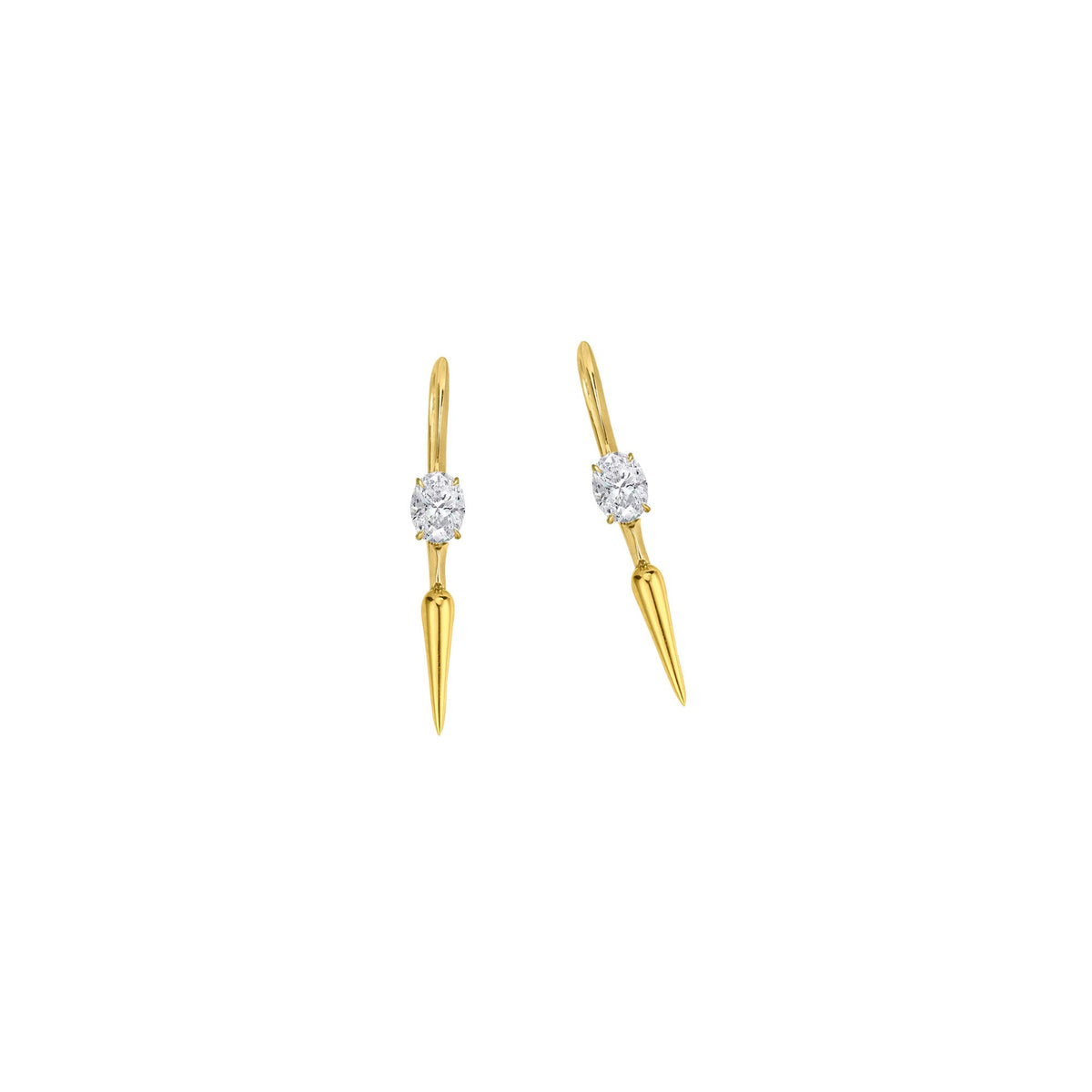 Quill + Diamond Drop Earrings