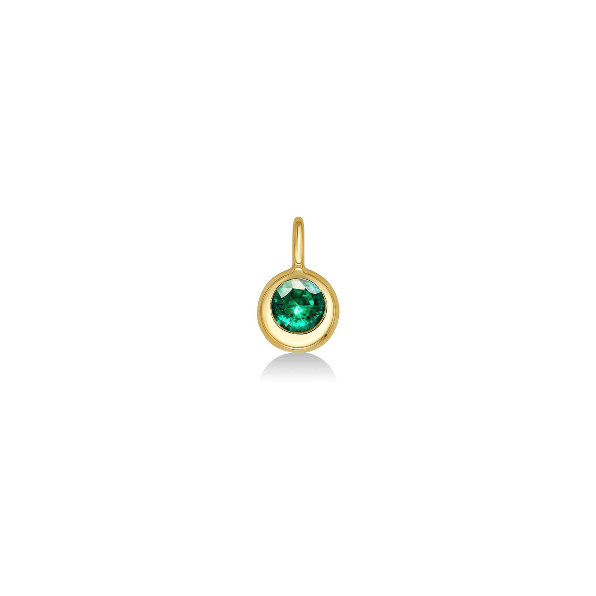 Molten Solitaire Charm: Round Emerald