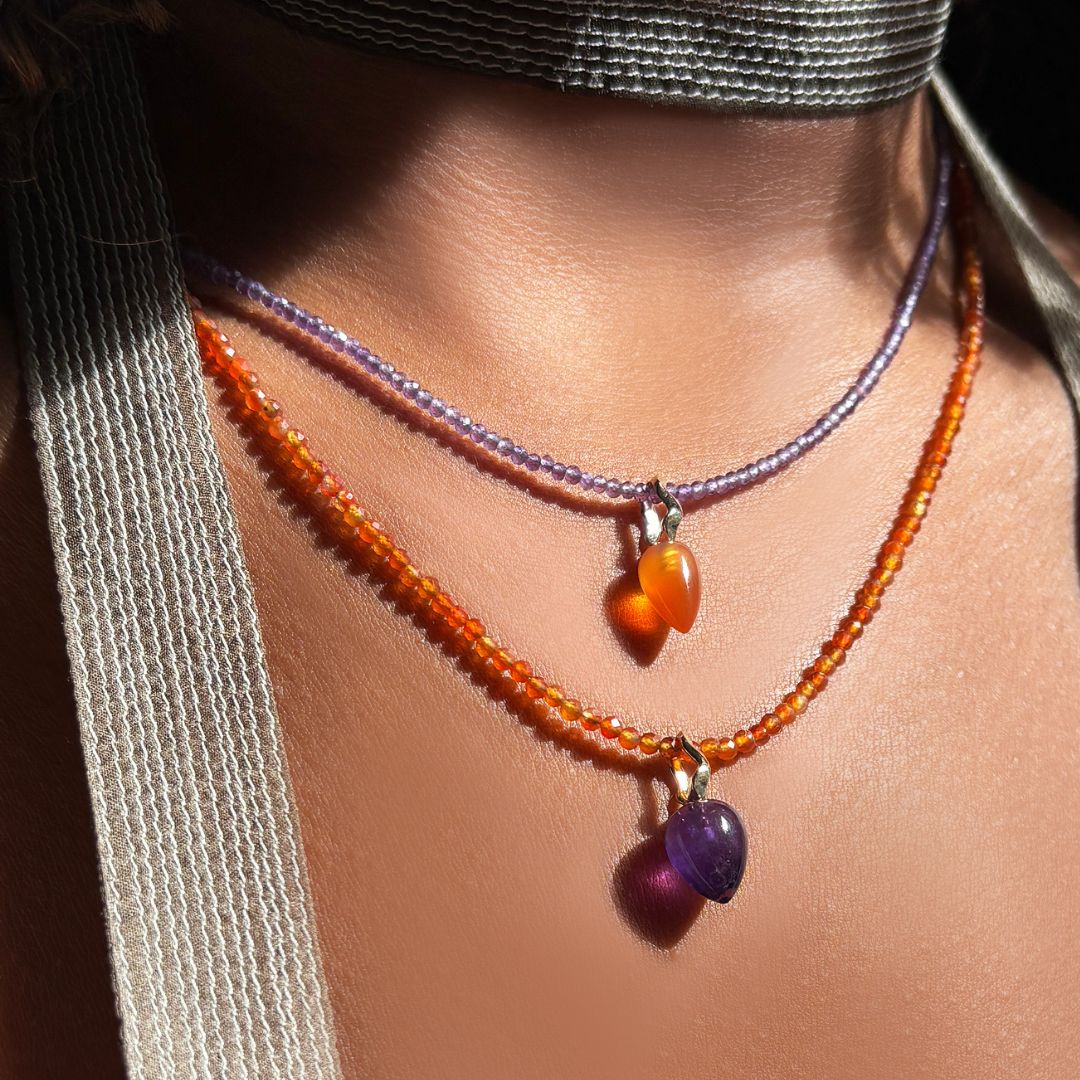 Hibiscus Padparadscha Sapphire Necklace – Amanda Pearl