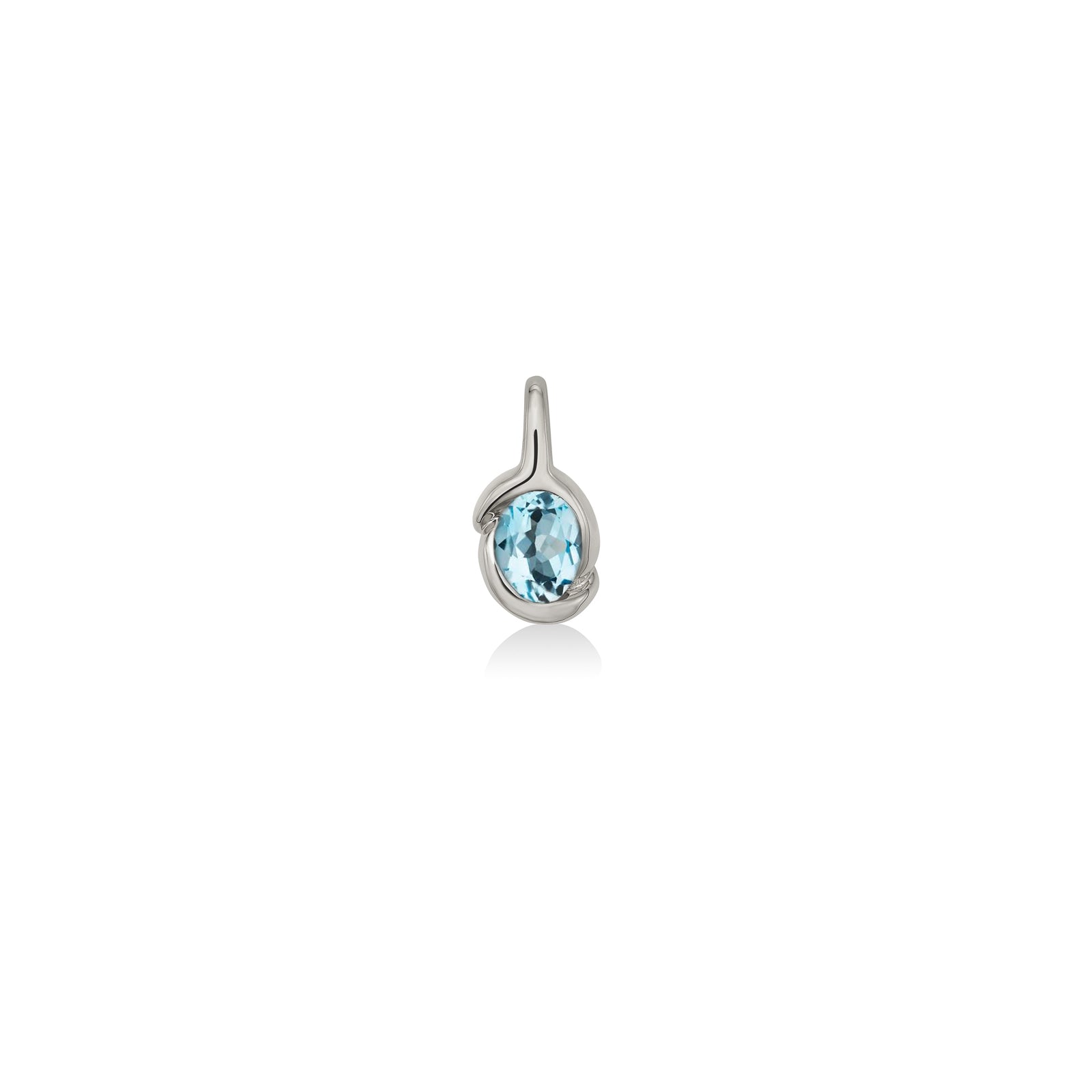 Molten Knot Charm with Blue Topaz