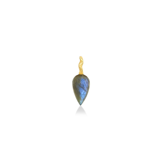 Labradorite Acorn Drop Charm