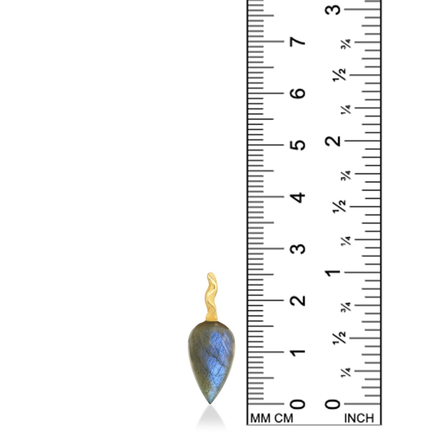 Labradorite Acorn Drop Charm