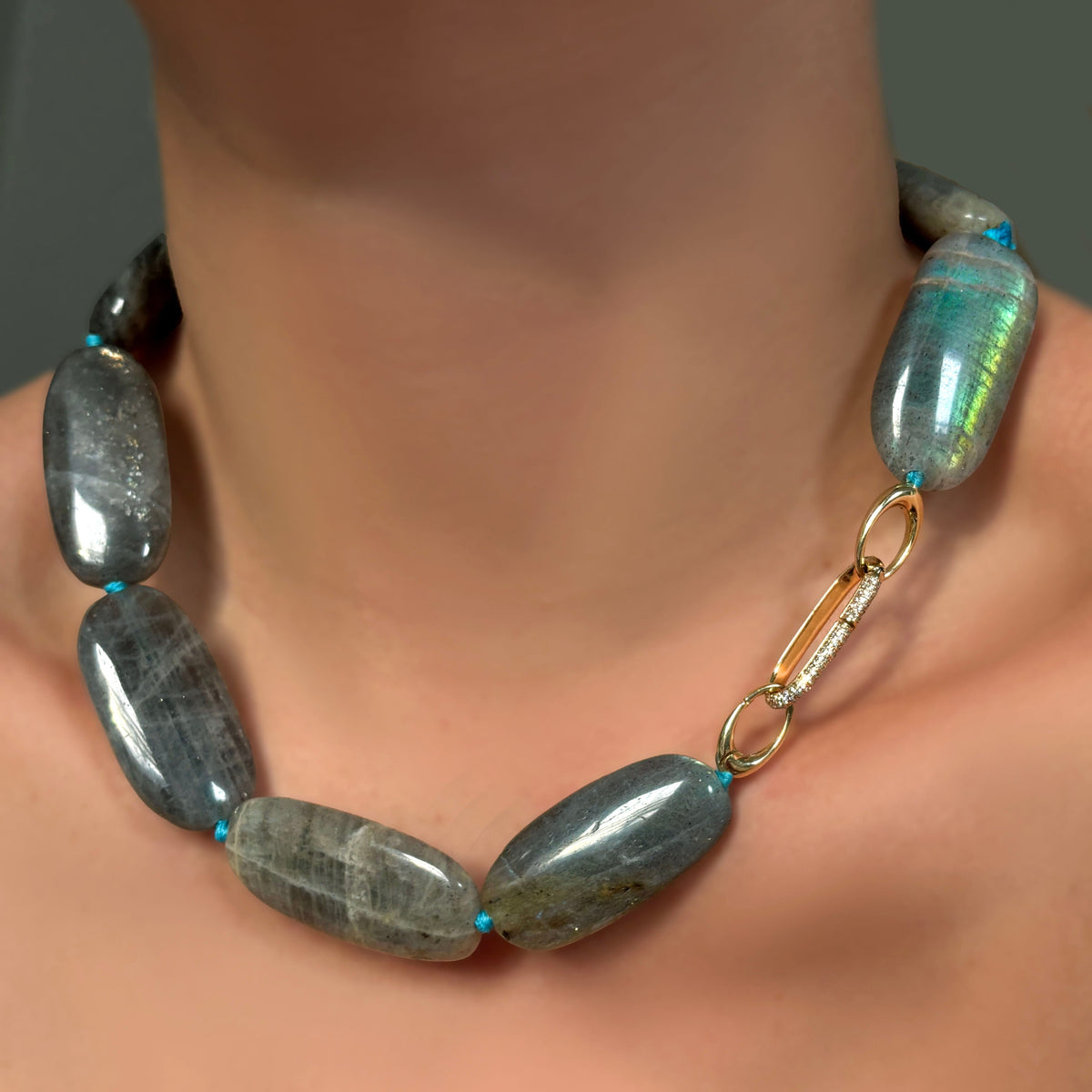 Labradorite Long Oval Necklace