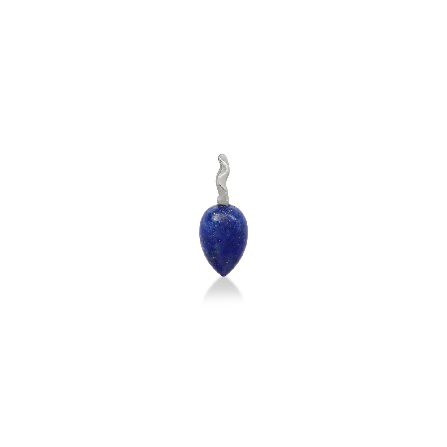 Lapis Acorn Drop Charm