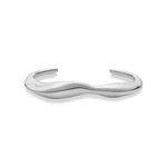 AMANDA PEARL Molten Cuff Bracelet in recycled sterling silver on a white background.