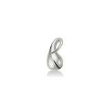 AMANDA PEARL Molten Drop Charm in recycled sterling silver on a white background.