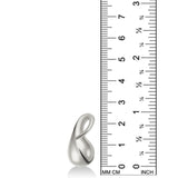 AMANDA PEARL Molten Drop Charm in recycled sterling silver on a white background next to a ruler.