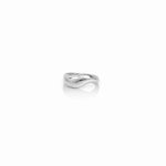 AMANDA PEARL Molten Ring in recycled sterling silver on a white background.