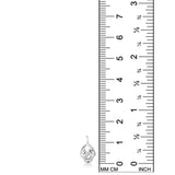 AMANDA PEARL Molten Skull Charm in recycled sterling silver on a white background next to a ruler.