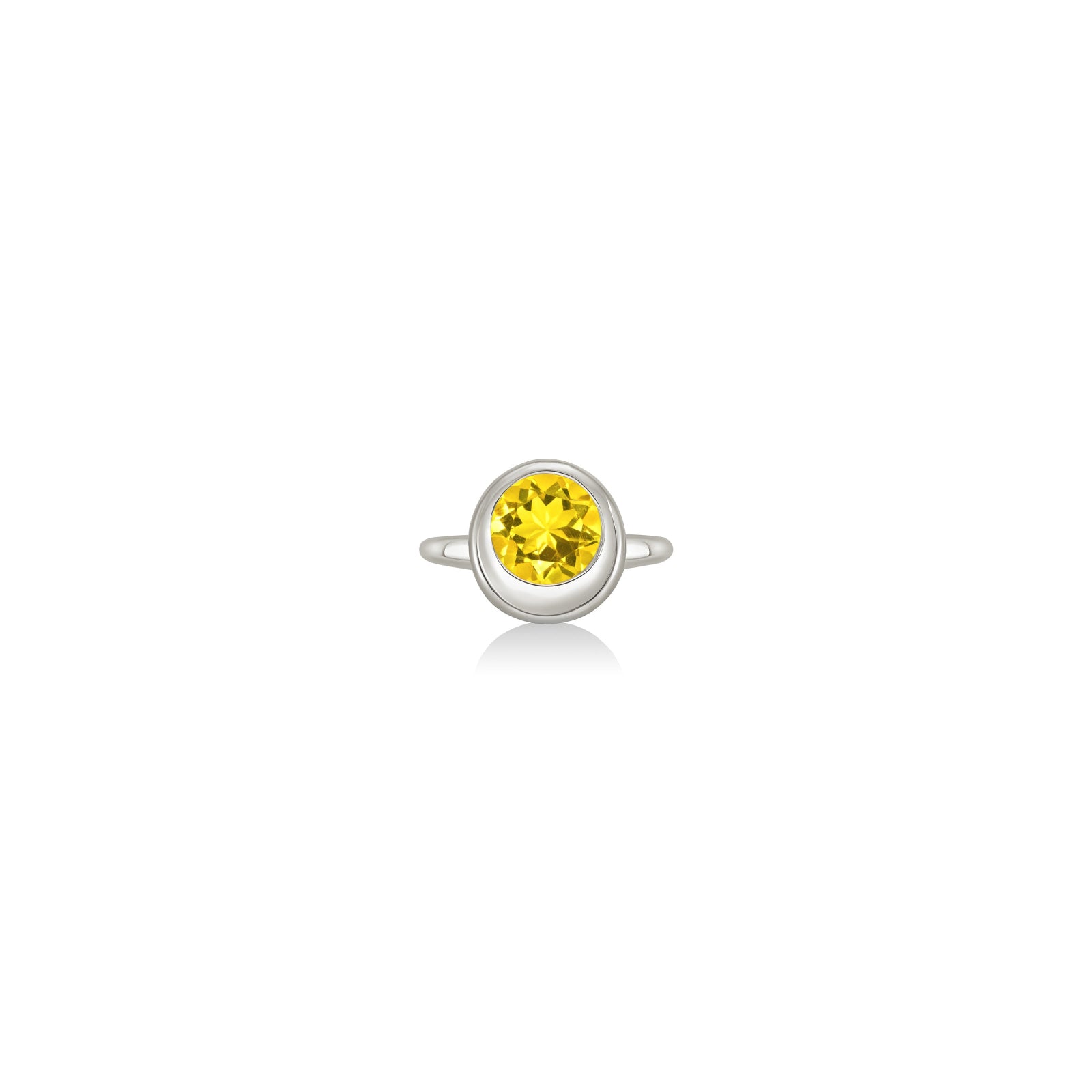 Molten Solitaire Ring: Round Citrine