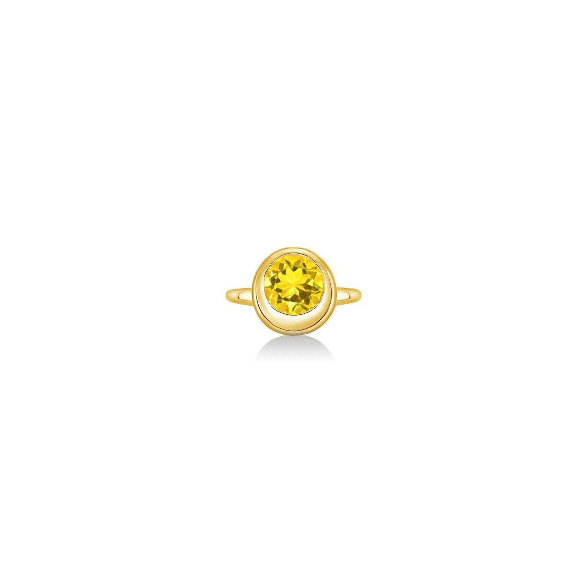 Molten Solitaire Ring: Round Citrine