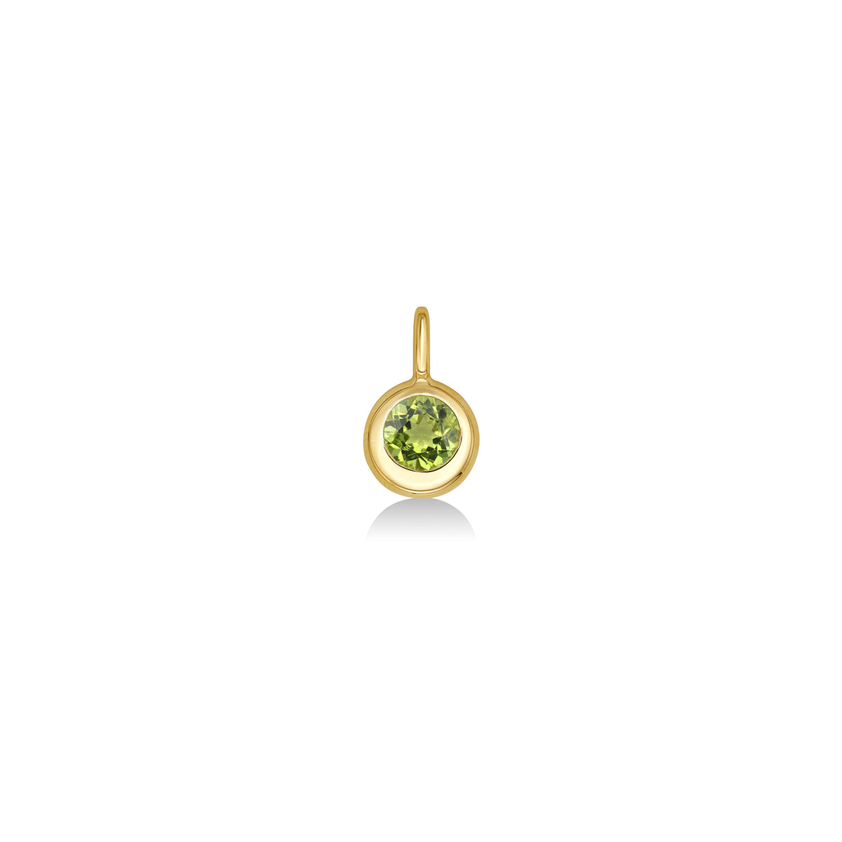 AMANDA PEARL Molten Solitaire Round Peridot Charm