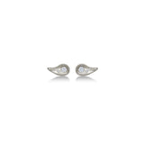 White Gold Molten Studs with diamond pavé on a white background.