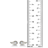 White Gold Molten Studs with diamond pavé on a white background next to a ruler.