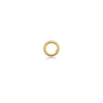 AMANDA PEARL Plain round charm lock in yellow gold on a white background.