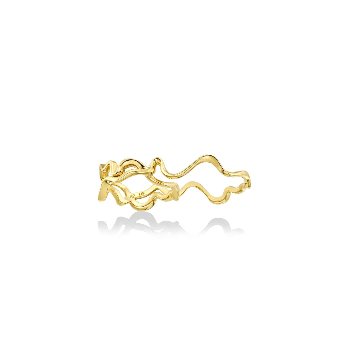 Double Finger Ripple Ring