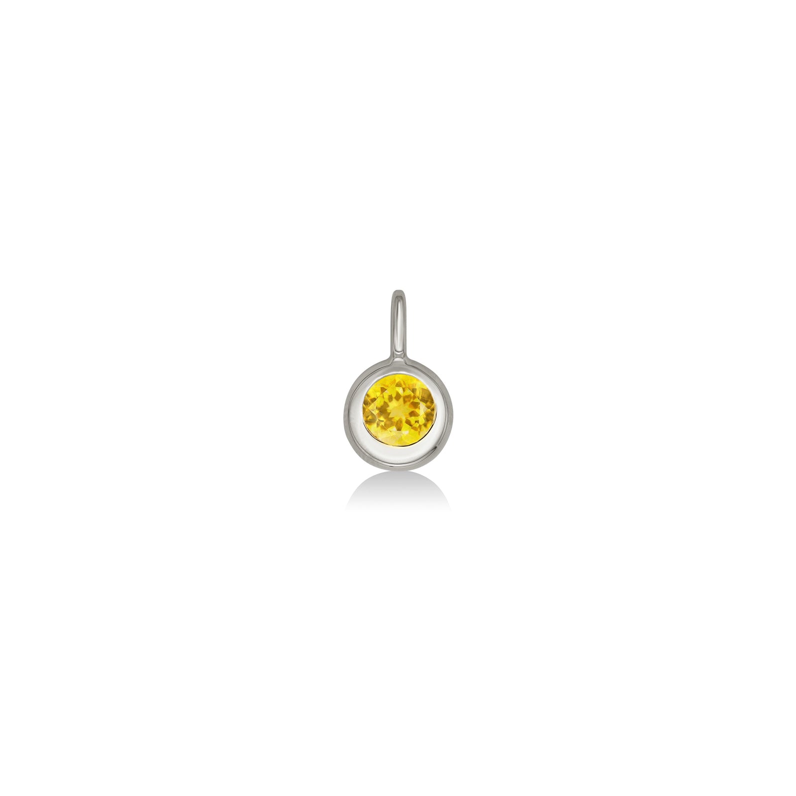 Molten Solitaire Charm - Round Citrine