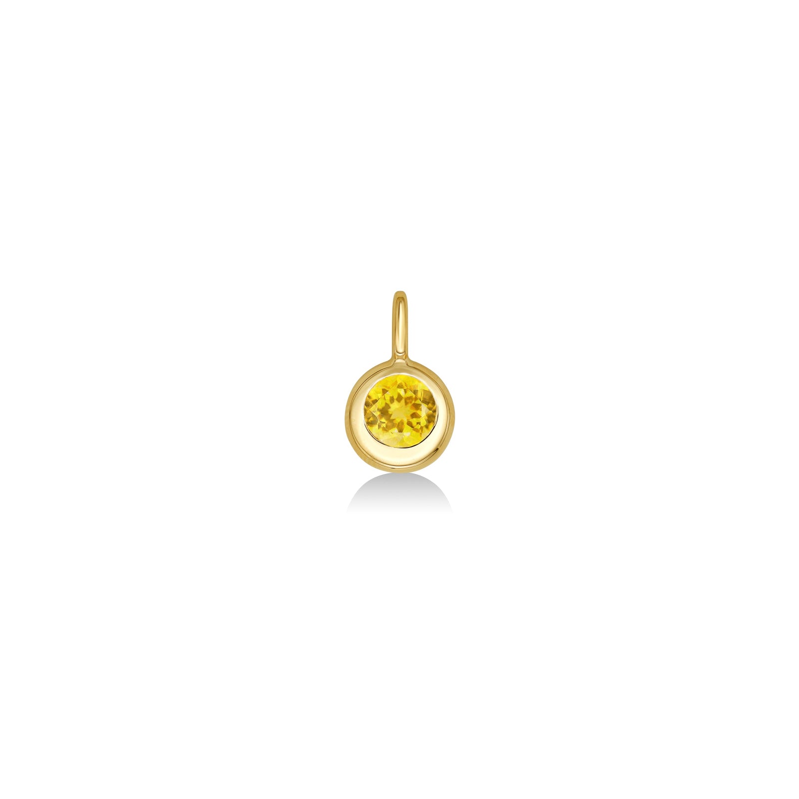 Molten Solitaire Charm - Round Citrine