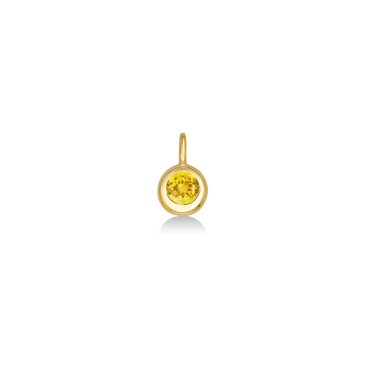 Molten Solitaire Charm Round Citrine