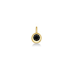 Round molten solitaire charm with black onyx.