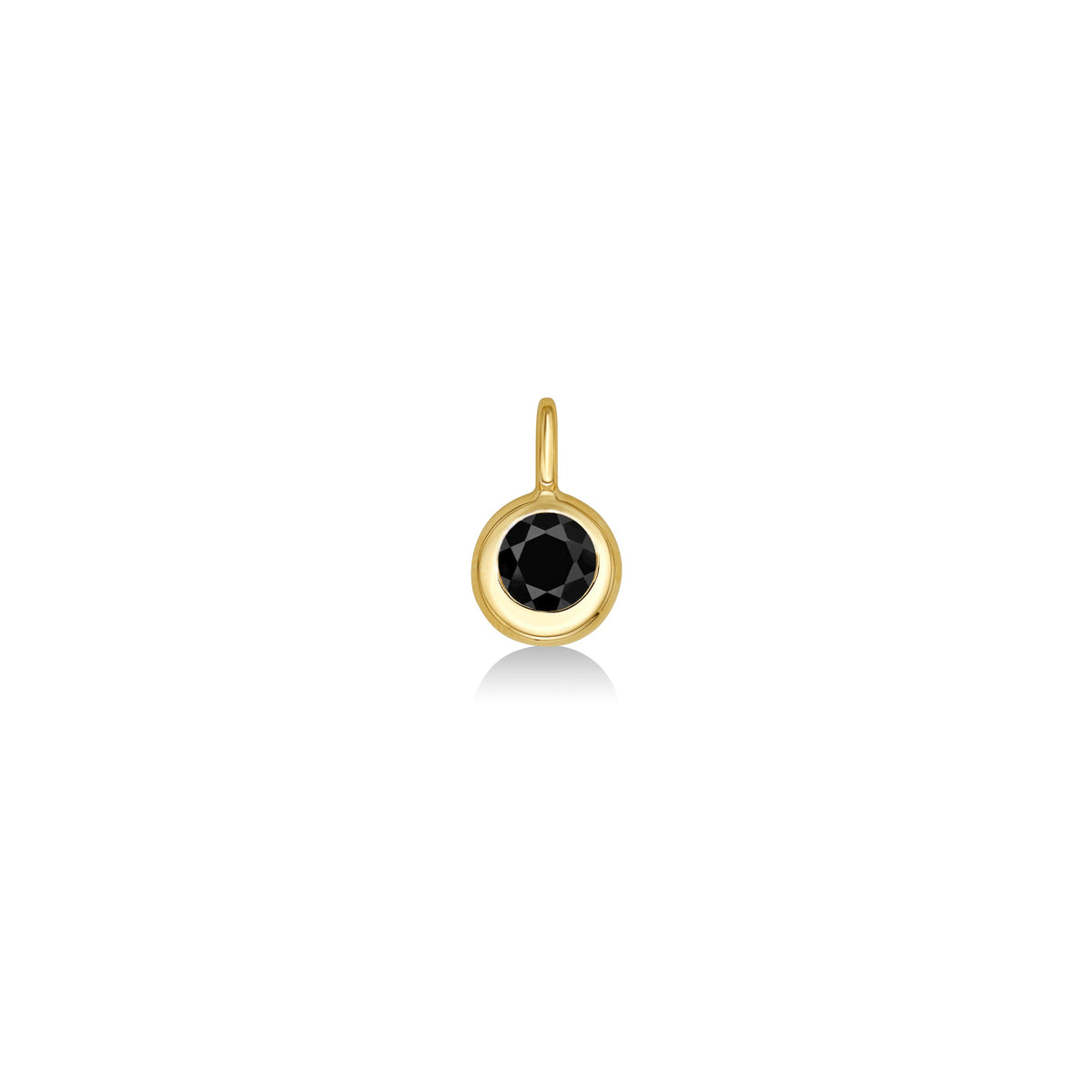 Molten Solitaire Charm Round Onyx