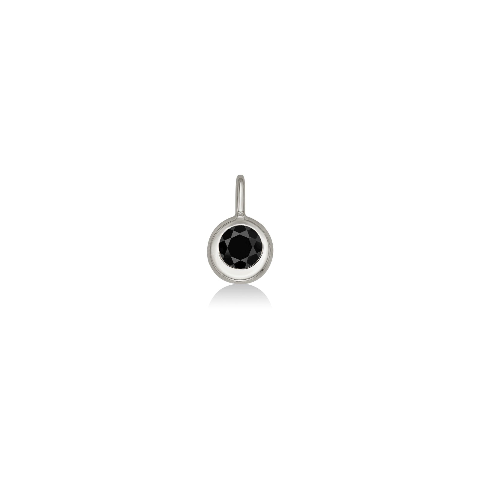 Molten Solitaire Charm - Round Onyx