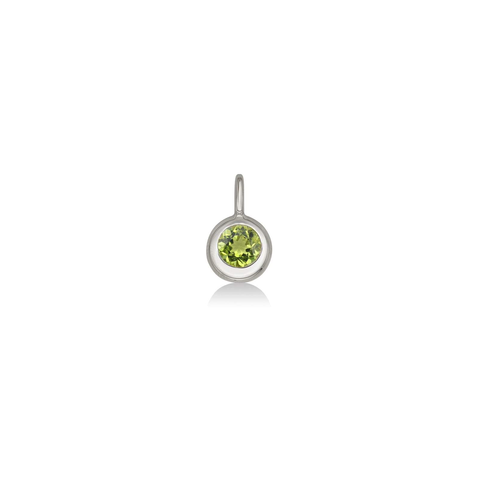 Molten Solitaire Charm - Round Peridot