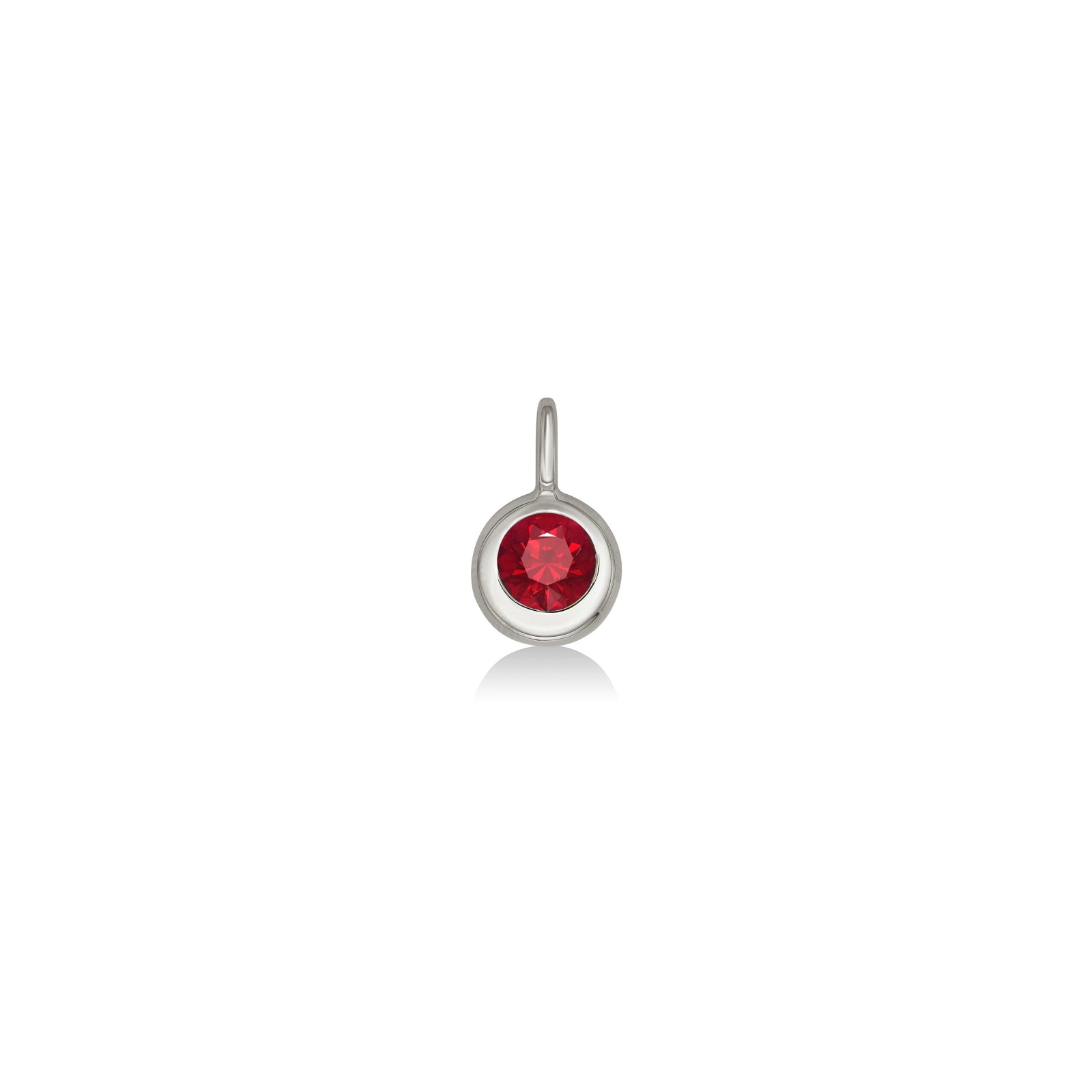 Molten Solitaire Charm - Round Ruby