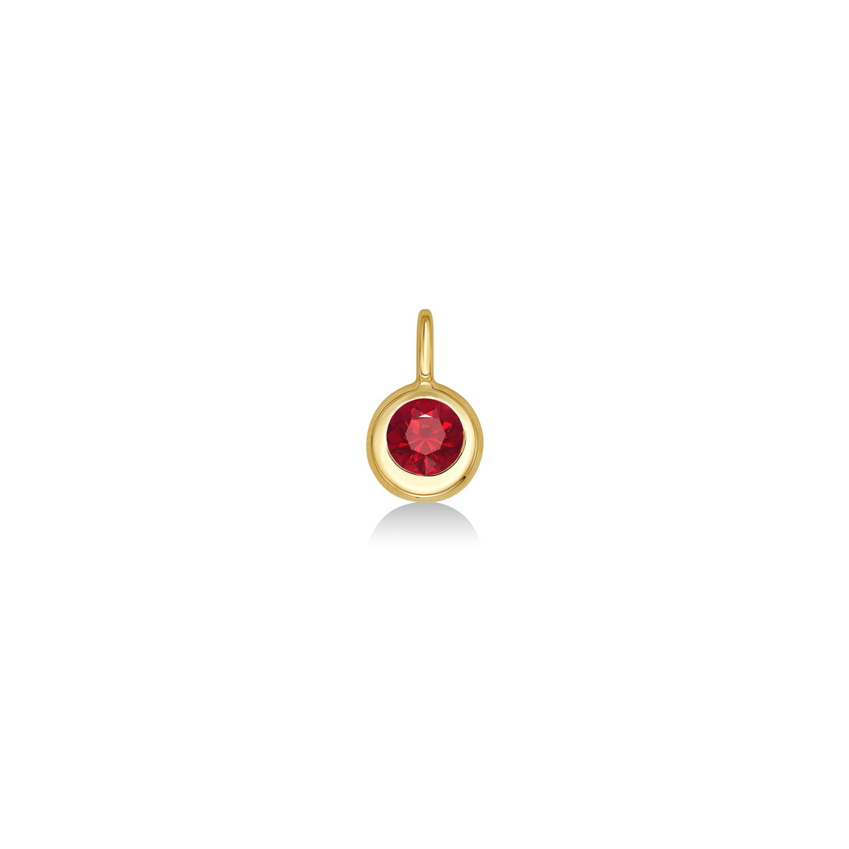 Molten Solitaire Charm Round Ruby