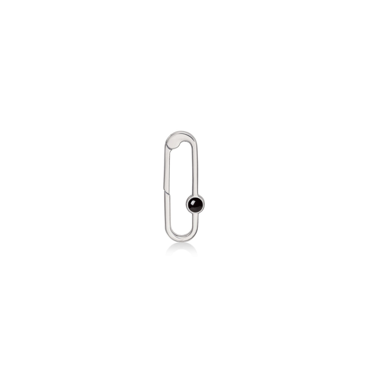 Paperclip Charm Lock With Black Onyx