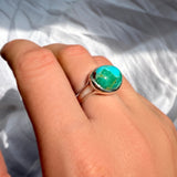 turquoise pebble ring in sterling silver