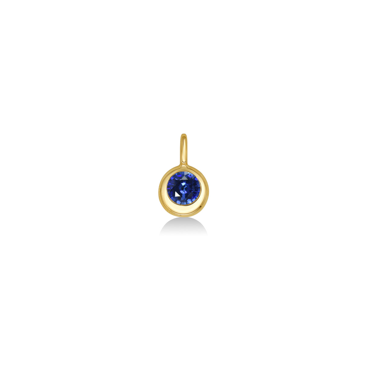 Molten Solitaire Charm Round Sapphire