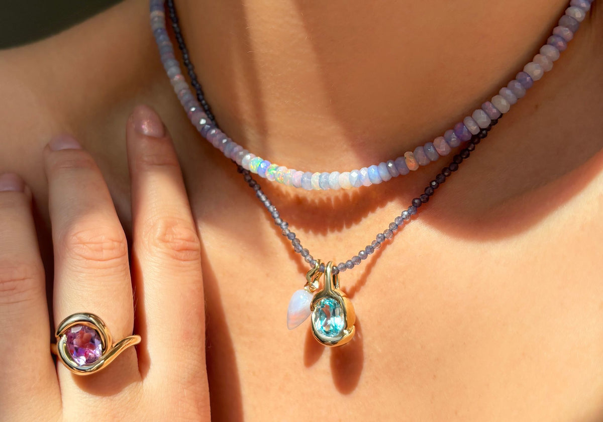 Neck Mess Labradorite Heishi Necklace – AMANDA PEARL