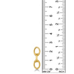 Triple Link Charm Lock on white background next to a ruler.