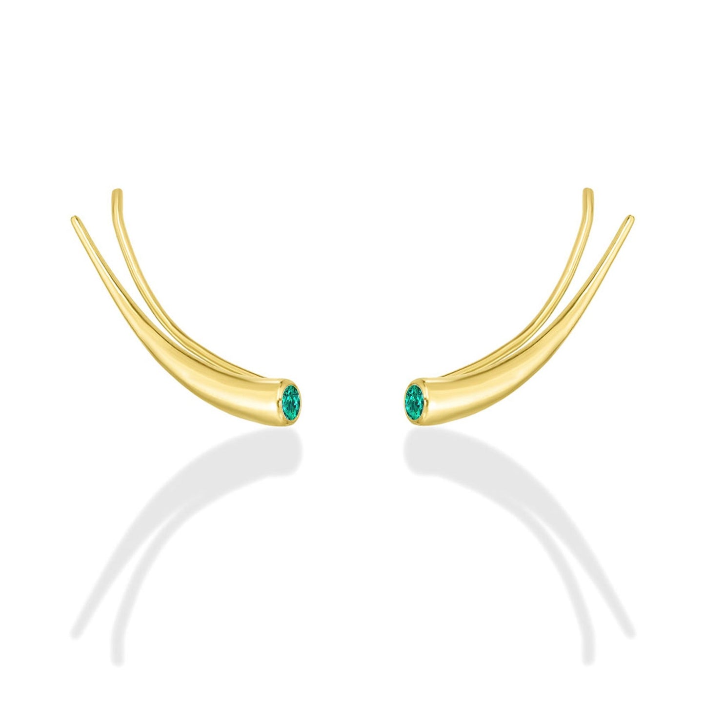 Curved Quill Climber Earrings