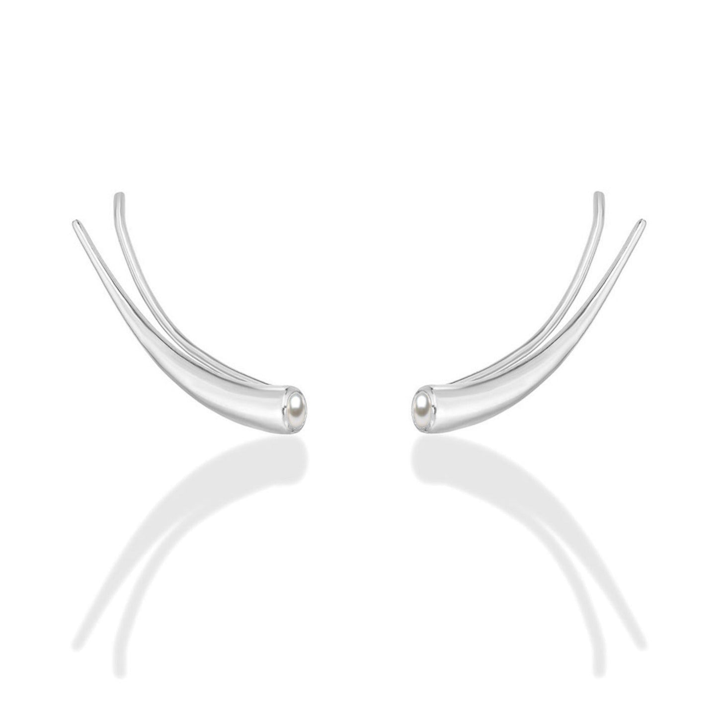 Curved Quill Climber Earrings