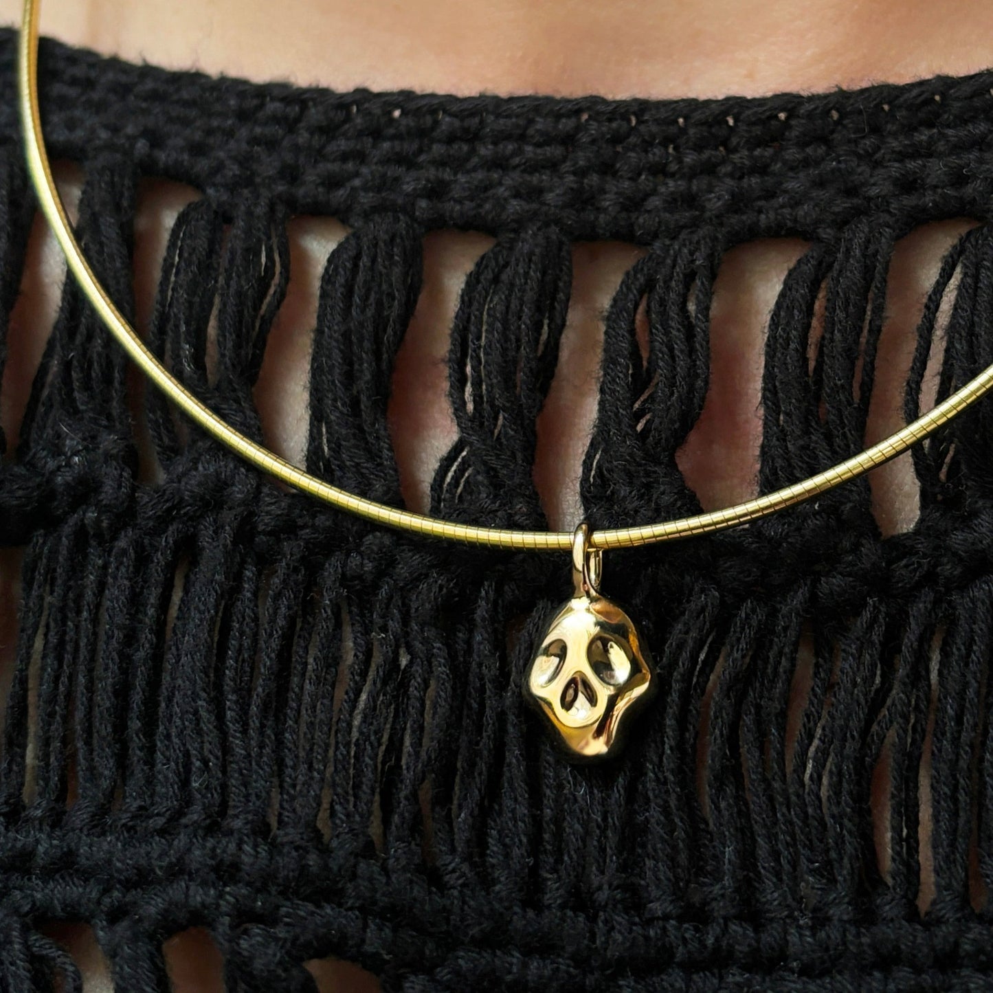 AMANDA PEARL // 14k recycled gold Molten Skull Charm