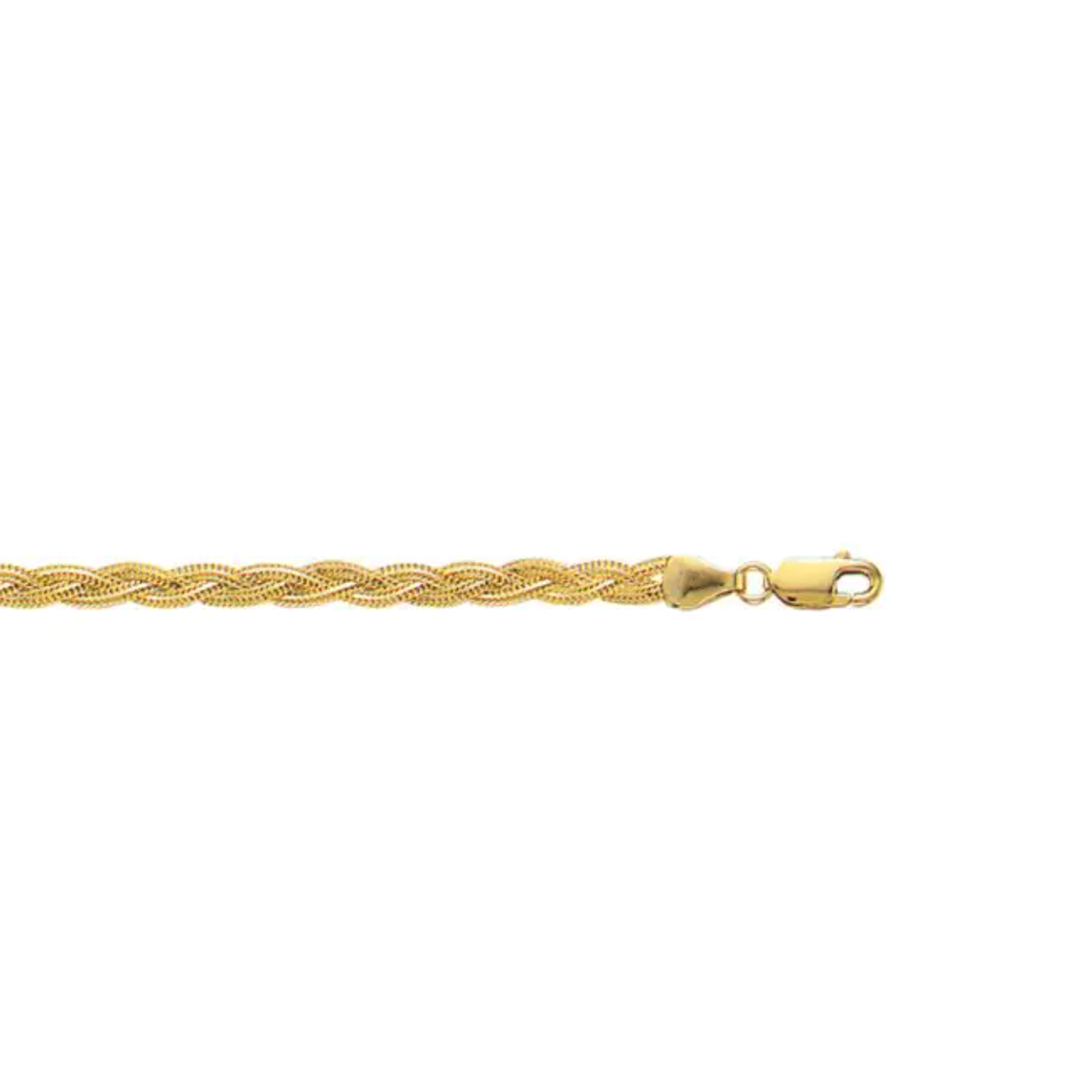 14k gold Braided Fox Chain Anklet with lobster clasp