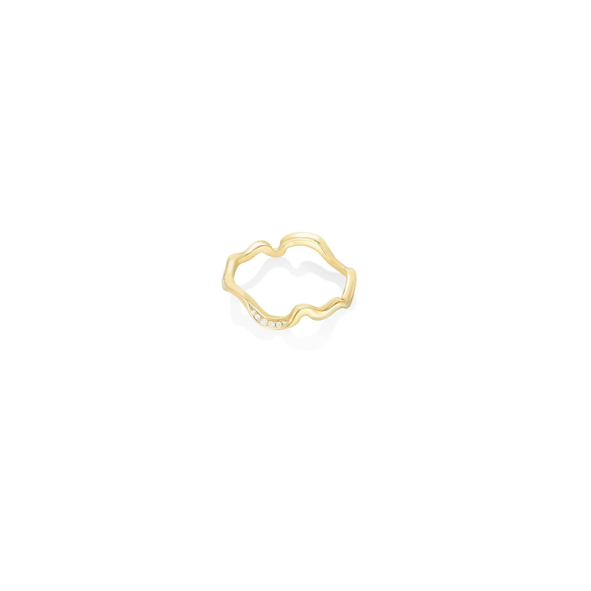 Ripple Ring Demi Pavé