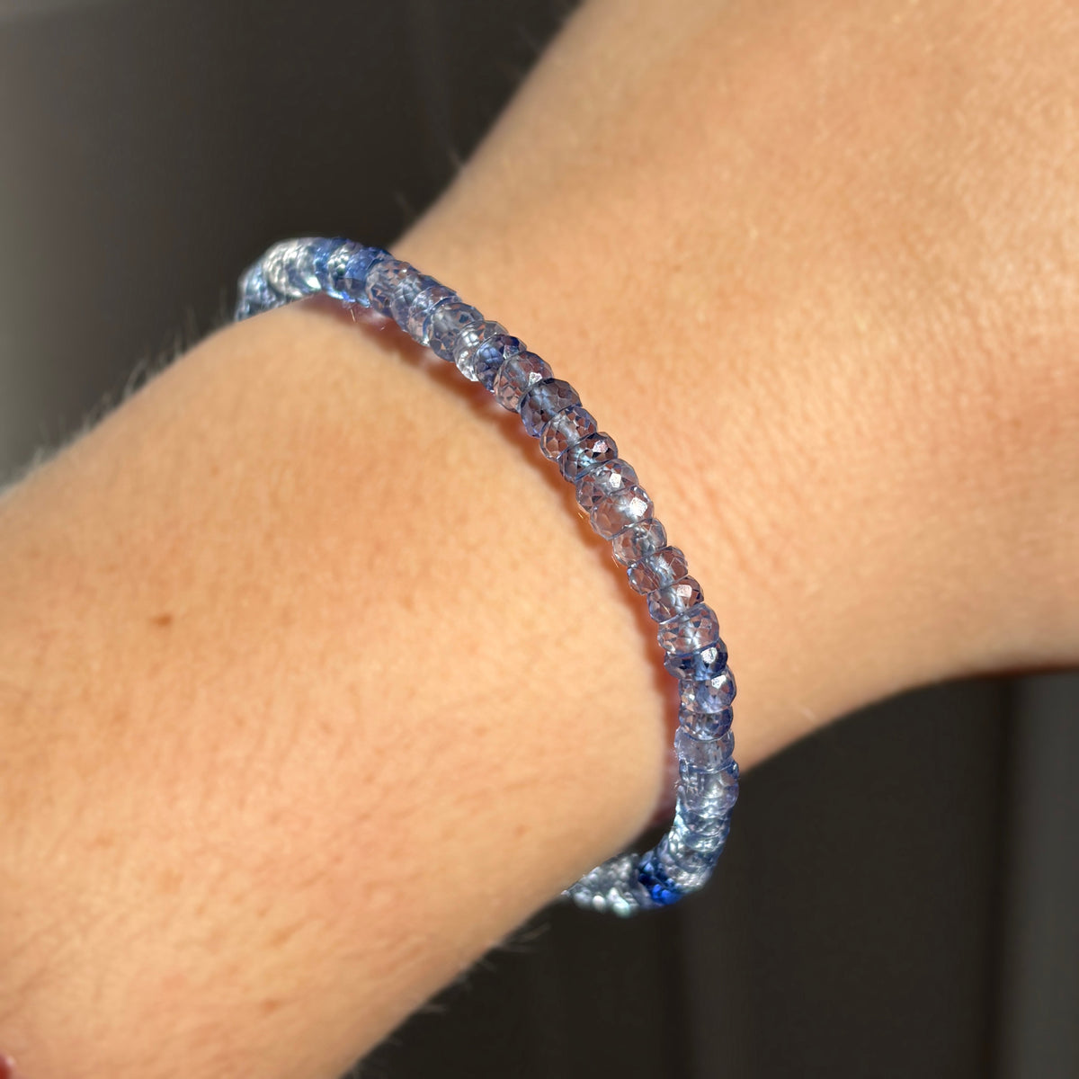 Faceted Denim Blue Sapphire Bracelet