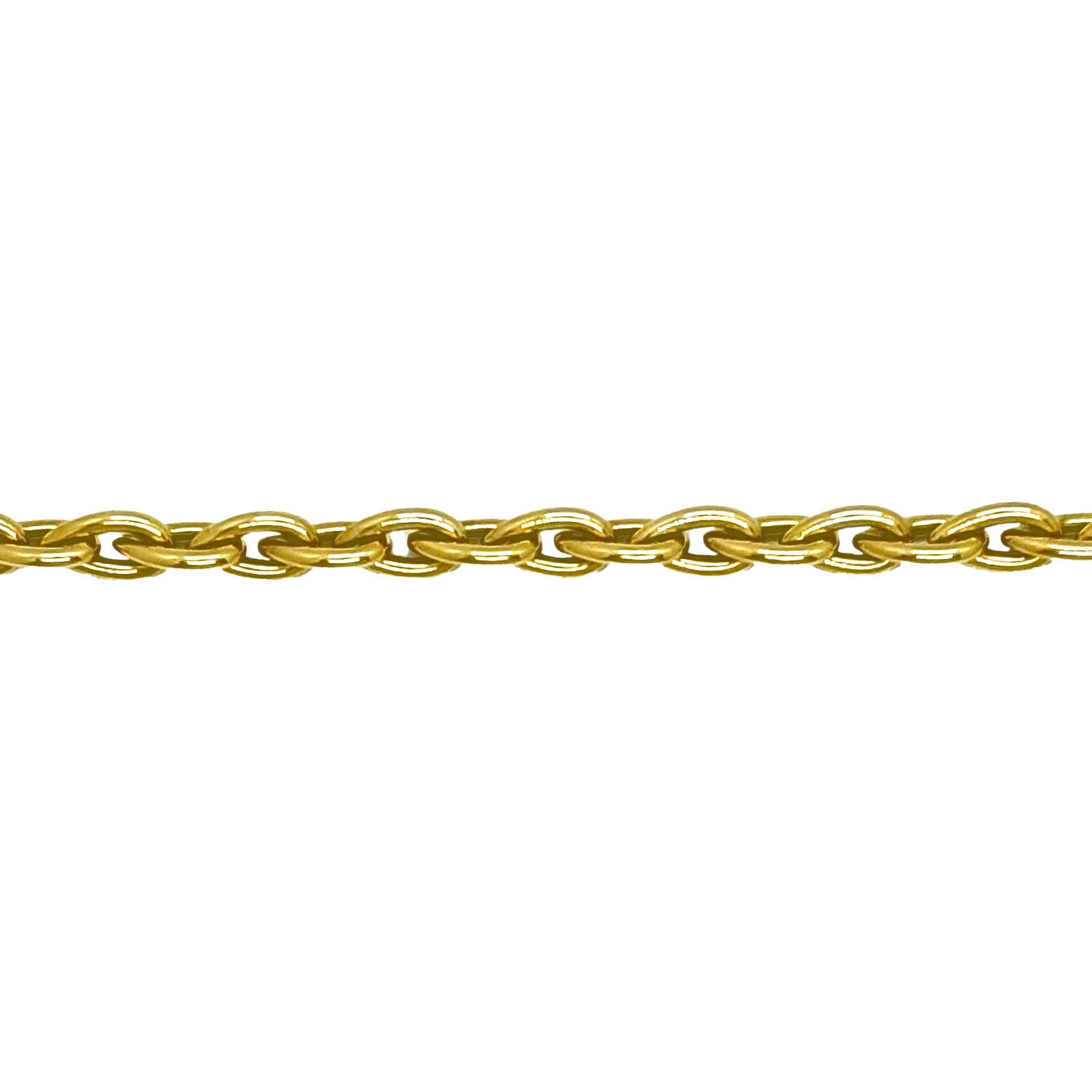 Drop link chain closeup on a white background.