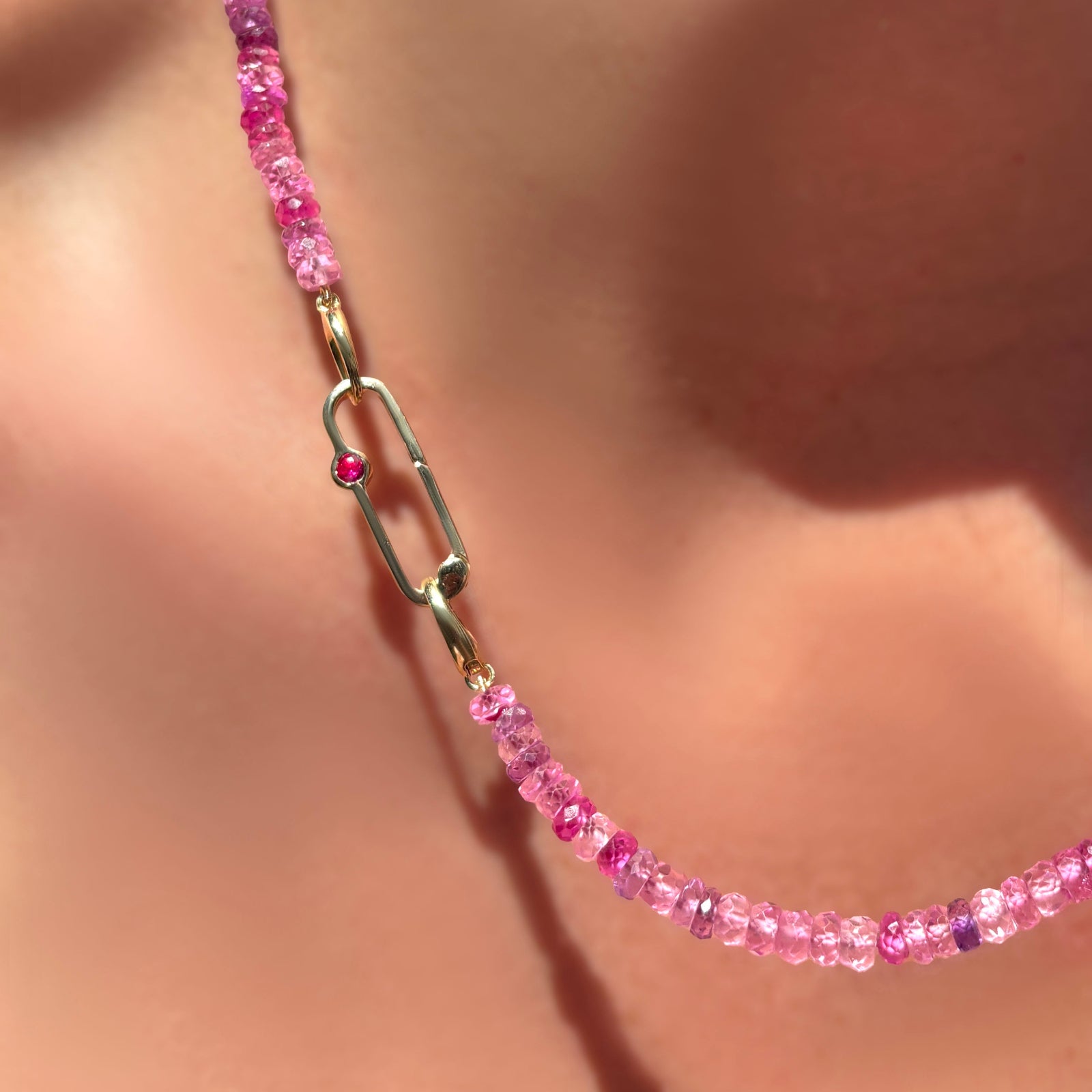 Ruby Yast Lock Paperclip Charm Lock with Ruby – AMANDA PEARL