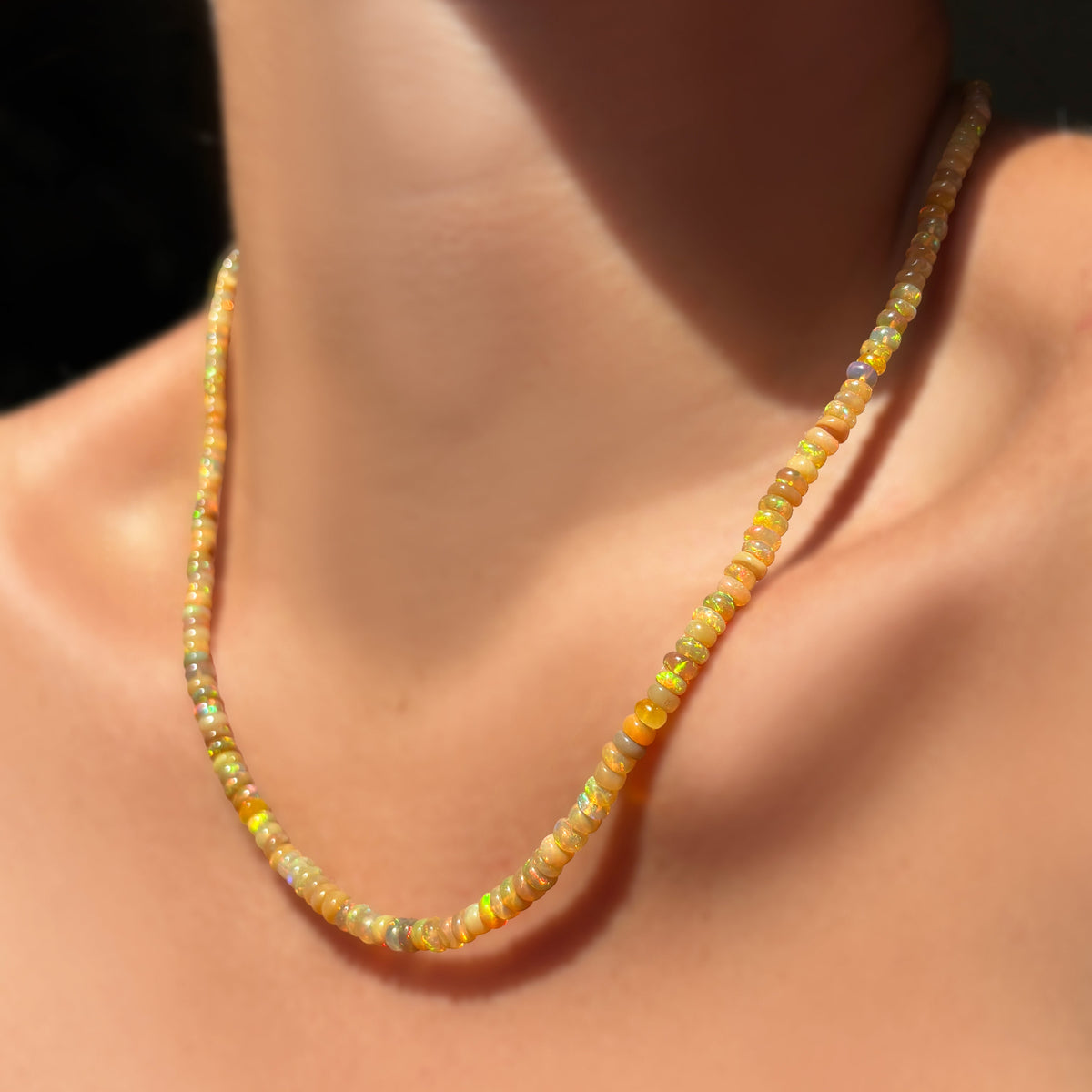 Golden Fall Opal Necklace
